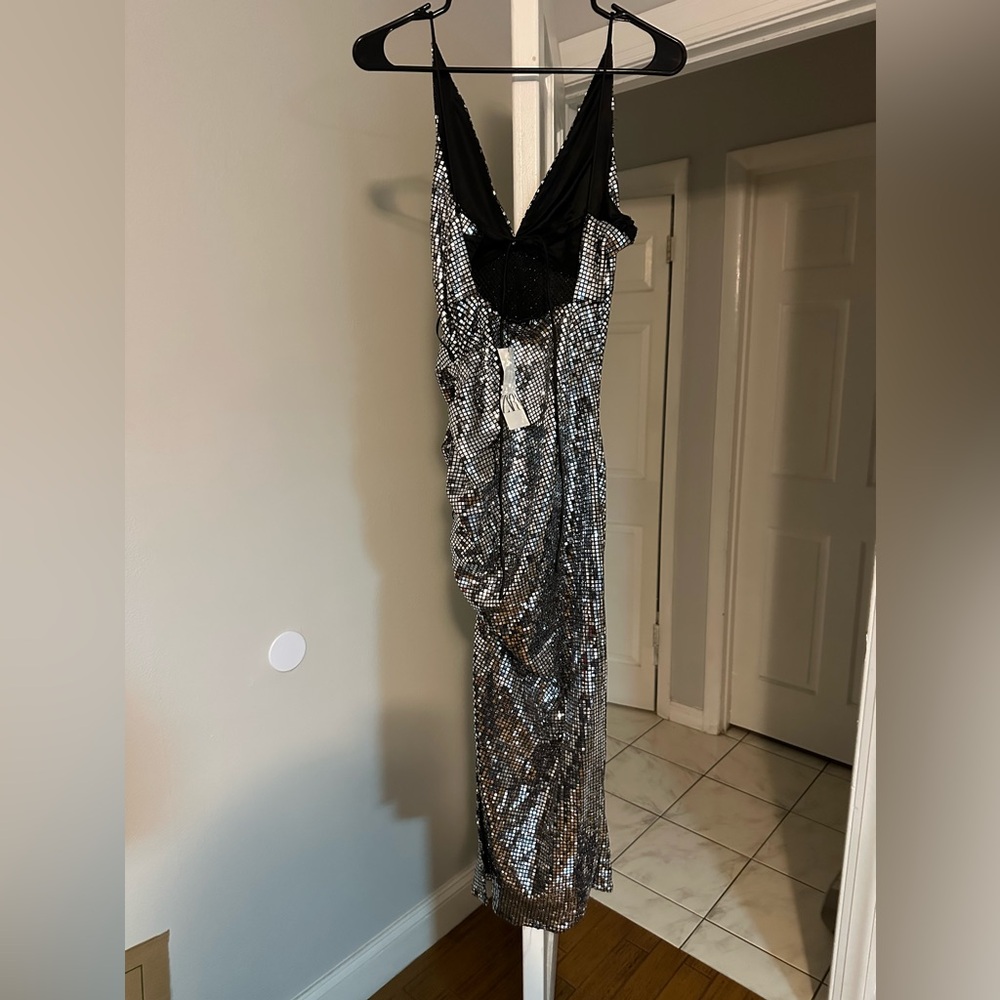 Zara Metallic One Shoulder Dress - Picture 10 of 14